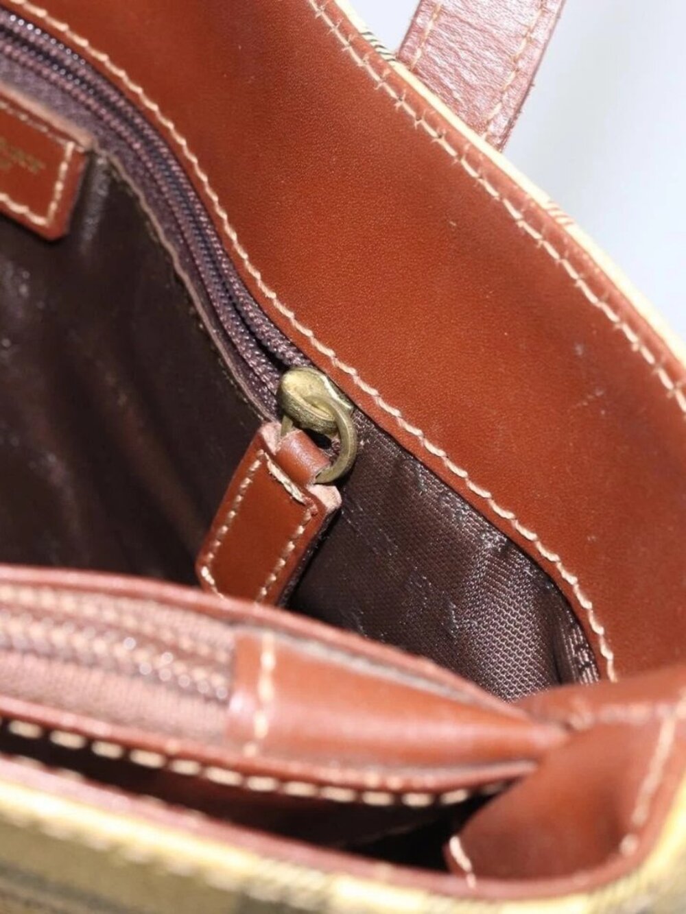 BURBERRY Nova Check Hand Bag PVC Beige Gold Auth BA8952 - Picture 14 of 16